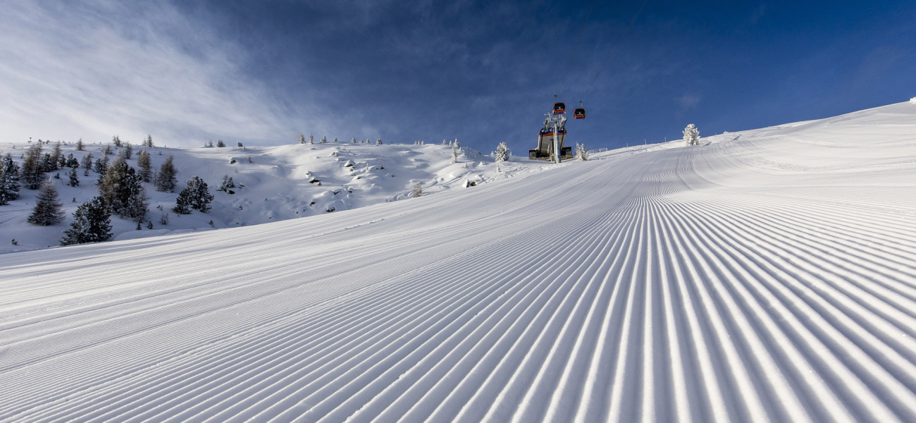 Frisch präparierte Piste